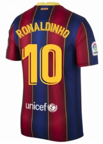RONALDINHO 10 Barcelona 20-21 Home Soccer Jersey Shirt